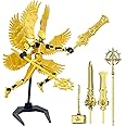 DKIIL NOIYB T13 Action Figure, Pre-Assembled S13 Figure, 3D Printed Titan 13 Action Figure with Wings and Base, 4 Weapons 6 Hands, Dummy T13 3D Printed Multi-Jointed Movable (A2-Golden)