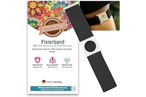 ‎DIASTICKER Diasticker® | Freestyle Libre 3 - Fixierband | Flexibel - Wasserfest - Starker Halt | Sensor-Schutz, Fixierung für Freestyle Libre Sensor | Halter: Weiß (Large: 35-45 cm, Schwarz)