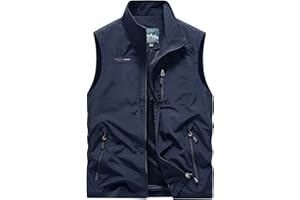 Oralidera Uomo Gilet Leggero Multitasche Smanicato Caccia e Pesca Trekking Gilet Sport Pesca Giubbino da Lavoro Fotografi Giacche Sportivo