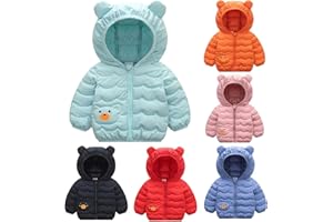 LJHH Bambina Invernale Cappotto Bambini Unisex Piumino Leggero con Cappuccio Bambine Ragazze Giubbotto Manica Lunga Outfits Giacca Invernale Bambina Parka Bambina Leggero Outwear Vestiti Giacche