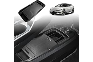 BestEvMod for EV6 Lower Center Console Slide Cover Organizer Tray Push-Pull Storage Box Protect Privacy Compatible with 2022-2024 EV6 Accessories (Slide Cover Version)