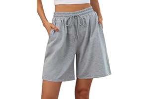 Jezonga Shorts Damen Sporthose Kurz Sport Shorts Jogginghose Sommer mit Taschen Sportshorts Hohe Taille Trainingshose Kurze Short High Waist Elastischer Bund zum Fitness Running Gym Basketball