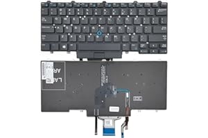 AIVIBRANT Laptop Replacement Keybaord for Dell Latitude E5450 E5470 E7450 E7470 5480 5490 5491 7480 7490, with Backlit, with Pointer US Layout P/N: 4DXYW, F2X80