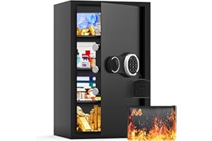 MEJASG Large Fireproof Safe Box with Fireproof Document Bag, 70L Personal Fireproof Safe with Backlit Keypad, Anti-Theft Security Home Safes for Money Documents Jewelry Valuables
