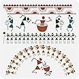 FINGERINSPIRE Tribal Stencils 11.8x11.8 inche Classic Wall Borders Indian Stencil Decorative Border Stencils Tribal Stencil Plastic Drum Sun DIY Home Wall Decor Stencil for Interior Design