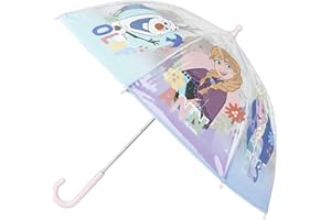 CERDÁ LIFE'S LITTLE MOMENTS Paraguas de Burbuja de Frozen - Apertura Manual - Estampado de Elsa, Anna y Olaf - Elaborado en 100% POE con Estructura de Fibra de Vidrio - Producto Original Diseñado en España