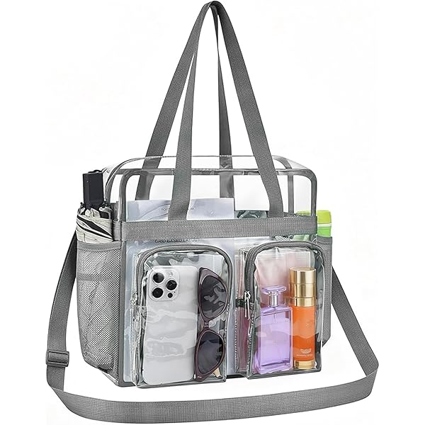 TEBIEKOY Borsa Trasparente Per Stadio Con Toppa Iniziale – PVC Impermeabile 20x15x7 Cm - 3