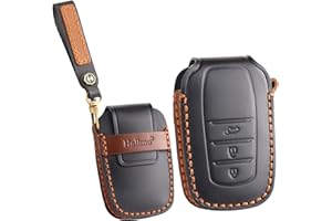 ontto Skórzane etui na kluczyki samochodowe, etui na klucze, etui ochronne, breloczek do kluczy, pasuje do Toyota Corolla Cross GR Yaris, Hybrid Hilux Prius CHR RAV4, Suzuki Swace, akcesoria z 3