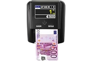 Rilevatore di banconote false STANEW con contatore integrato e batteria ricaricabile. Rileva euro, dollari e sterline. Visualizza il numero di banconote per valore con un solo clic, schermo TFT