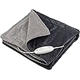 Beurer HD 75 Dark Grey Electric Blanket, Cuddly Soft Heat Blanket, 6 Temperature Settings, Machine Washable, with Automatic Shut-Off and Extra Safe, Dark Grey, 180 x 130 cm