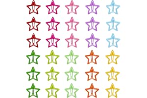 HARIENDNY Lot de 30 pinces à cheveux en forme d'étoile antidérapantes pour filles - Accessoires à cheveux mignonnes - Barrettes à cheveux colorées - Pinces à cheveux kawaii pour femmes et filles