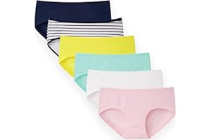 INNERSY Teen Girls Knickers Soft Cotton Underwear Mid Waist Assorted Panties for Teenager Age 10-16 (Pack of 6)