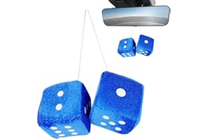 Dubbulon Dadi per Auto 1/9 Paia - Dadi per Auto Peluche | Atmosfera Interna per Auto Ornamento | Dadi Decorativi Quadrati | Simpatici per La Decorazione 'Auto Decorazioni Murali