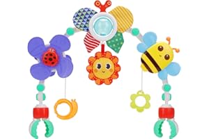 FPVERA Baby-Spielzeug 0-6 Monate: Spielbogen Kinderwagen Babybogen Spielzeug Autositz Clip Play Arch On The Go Sensory Toy Geschenk für Neugeborene Kleinkind 0 3 6 9 12 Monate