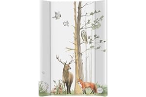 Ceba Baby® Wickelauflage Wickelunterlage - 2 Keil Wickelmulde fürs Babybett 70x50 cm - Wickeltischauflage mit OEKO-TEX® Standard 100 - Made in EU - Wasserdicht und Abwaschbar - Wald