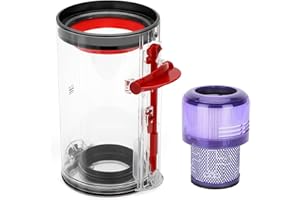 LQGTQO Wysokiej jakości zapasowy pojemnik na kurz do odkurzacza Dyson V11 V15 SV14 SV15 SV22, zawiera filtr HEPA, do odkurzaczy Dyson, części zamienne, nasadka - przezroczysty i niezawodny
