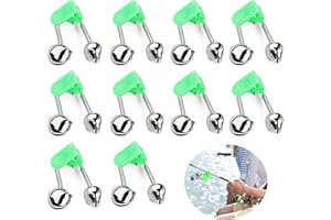 BOBOZHONG Cloche de Pêche,10 pièces Alarme de pêche,pêche Morsure indicateur Cloche,Clips de Cloches de Pêche,Clochette de Peche pour Pêche en Plein Air Canne à Pêche Indicateur de Touche