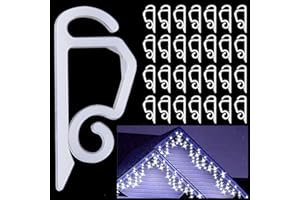 Vikdio 30 Pcs Gutter Hooks for Christmas Lights Outdoor, Holiday Lights Clips, Gutter Clips for Fixing String Lights Icicle Lights on Halloween Xmas Decoration Garden Tree Window