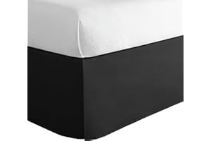 LEVINSOHN Lux Hotel Maßgeschneiderter Bettrock aus Mikrofaser, klassisches 35,6 cm Länge, plissiert, voll, schwarz