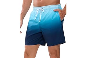 Decorie Bañador Hombre Secado Rápido Traje de Baño Hombre Bañador Corto con Forro de Malla y Bolsillos