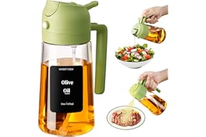 SWEET VIEW 470 ML Spray Pour Huile et Distributeur d Huile, Huile d'olive Distributeur verseur pour, Cuisine,Friteuse d'air,Salade, Barbecue (Vert)