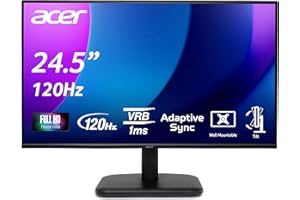 Acer EK251QG monitor 24,5 cala (ekran 62 cm) Full HD, IPS, 120 Hz HDMI, 75 Hz VGA, 4 ms (GTG), HDMI 1.4, VGA, AdaptiveSync
