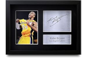 HWC Trading Kobe Bryant A4 Enmarcado Regalo De Visualización De Fotos De Impresión De Imagen Impresa Autógrafo Firmado Por Los Angeles Lakers Los Aficionados Al Cine