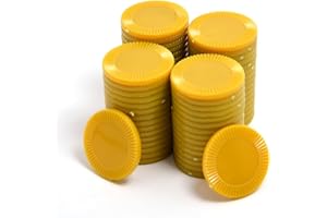 Smartdealspro Fichas de juego de fichas de póquer de plástico opaco con caja de almacenamiento (dorado, 32 mm, 64 piezas, girasol)