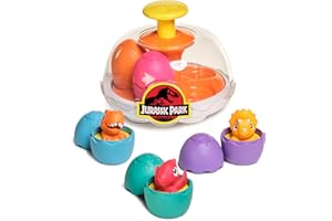 Toomies E73252 Tomy Spin & Hatch Dino Eggs, Dinosaur Children, Jurassic World, Educational Shape Sorter with Colours and Sound, Toy for Baby Boys & Girls Aged 1, 2 & 3 Years Old, Multicoloured