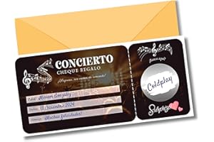 EQUIK PRODUCTS Vale regalo concierto, musical | Vale regalo para rellenar | Tarjeta rascar | Regalo pareja original, regalo San Valentín, regalo Navidad | Cupón, cheque (CONCIERTO)