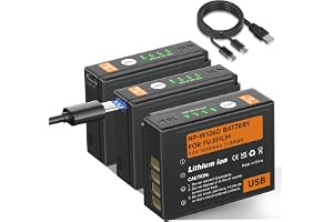 Mspalocell Paket 3 NP-W126S USB-batterier 1600 mAh -laddning,kompatibel med Fuji X-T100,X-T200,X100F,X100V,X-S10,X