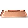 Alchemade 100% Pure Copper Tray With Raised Edges - Rectangular Metal Serving Tray, Platter For Parties, Events, Or Everyday Use In The Kitchen Or As Home Decor