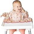 Tidy Tot®™ Cover & Catch™ Weaning Bib with Sleeves. Attaches to Highchairs with Suction for Mess Proof Baby Feeding. Waterproof Long Sleeved Bibs. Coverall BLW Bibs. Travel Bag Included.