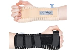 Actesso Respirant Attelle de Poignet - Idéal pour Les Fractures, Entorse, tendinite et Le Canal carpien (Noir Droite, XL)