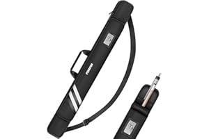 PEKREWS Billardqueue-Tasche, weiche Tasche für 1 x 1 für 1 Hintern und 1 Schaft, mit Reißverschlussfach, stabile Polyester-Billard-Queue-Tasche mit Schultergurt, Billardstock-Tasche für Damen und