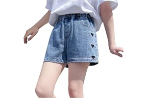 Guqmjde Jeans Shorts Mädchen Elastische Kurze Hose High Waist Hot Pants Freizeit Sommerhose Strumpfhosen Leicht Hotpants A Linie Denim Kurze Hose Atmungsaktiv Radlerhose Mode Hipster Kurze
