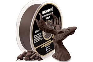 iSANMATE Wood PLA Filament, Santal Filament pour imprimante 3D 1.75mm, 1KG/Spool, Précision Dimensionnelle +/- 0,03 mm (20% Wood Powder+80% PLA+)