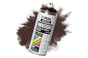 INRAL Sprayfärg – chokladbrun matt RAL8017 universell sprayfärg 400 ml. Sprayburk för metall, plast, trä och sten – hög täckn