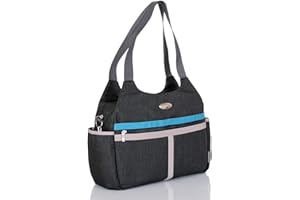 LCP KIDS Sac à Langer Bandoulière | Imperméable | Matelas à Langer | Attache Poussette - Noir