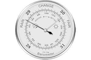 PYNTOP Analog Barometer Weather Station, Outside Weather Stations Barometer for the Home, Outdoor Barometer Household Measurement Tool, Weather Forecasting Tool for Home and Office