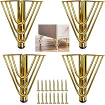 4 Stuks Meubelpoten Zwart/Goud/Zilver,Verstelbare Metalen Tafelpoten Meubels Voeten,Vervangende Kastpoten,Bankpoten,Meubelpoot 12cm 15cm 20cm 25cm 30cm 35cm,Poten Voor Meubels,Gold-12cm(4.7in