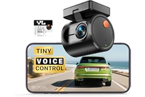 KAWA 2K Tiny Dash Cam, 1296P QHD Mini Car Camera Dashcam - Voice Control, G -Sensor, Free 32GB TF Card, Built-in WiFi, APP Control, WDR/3D DNR with Super Night Vision, 24H Parking Mode