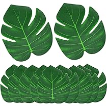 102 Pezzi Di Foglie Tropicali Artificiali – Palma, Monstera, Verde E Oro – Per Decorazioni Hawaiiane, Jungle E Spiaggia - 6