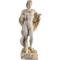 Apollo God of Music Poetry Art Golden tone Alabaster Statue ...