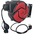 Dolphy Extension Cord Reel, 15 M Retractable Power Cord Reel, 1H05VV-F3G1.5MM2 Heavy Duty Black Cable, Auto-Rewinding,16A Circuit Breaker,3 Cable Core Wall/Ceiling Mount