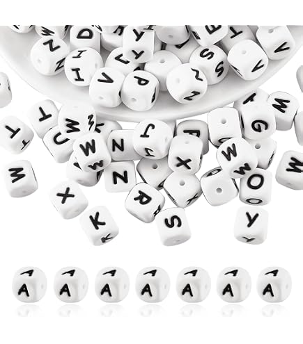 Lot de 52 perles lettre alphabet noir doré de A à Z 7 x 4 mm - France Lot de 52 perles lettre alphabet noir doré de A à Z 7 x 4 mm - France