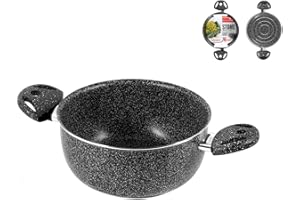 Home Stone Casseruola con 2 Manici, Pietra/Plastica, Antracite, 16 cm