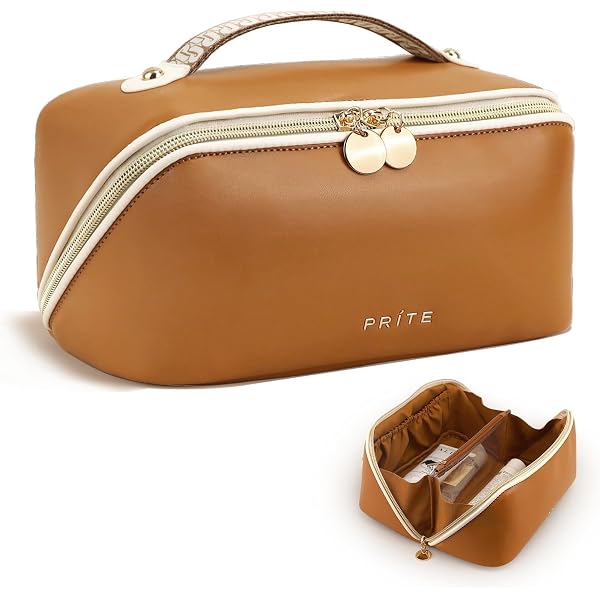 Beauty case da viaggio da donna, grande, da appendere, organizer da viaggio per articoli da toeletta di dimensioni standard, borsa da bagno portatile da viaggio con gancio e 4 scomparti per oggetti