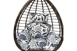 TIELAG Hanging Basket Chair Cushion, Garden Swing Cushion, Outdoor Egg Chair Cushion Hammock Chair Pads with Head Pillow, Seat Cushion Only, I