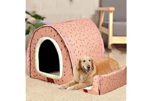 qing yun Large Dog House Kennel Luxury Warm Dog Cushion Bed,XL XXL Indoor Dog Kennel House Large Dog Bed Cat Cave Igloo Indoor Outdoor Washable (XL 75 * 57 * 55cm,E)
